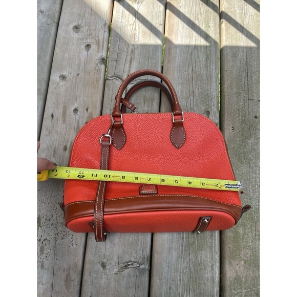 Dooney Bourke Orange Tangerine Pebbled Leather Zip  Handbag - Picture 12 of 13
